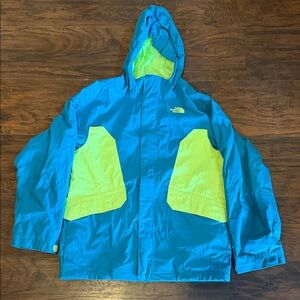 The North Face Kids Teal and Lime Coat